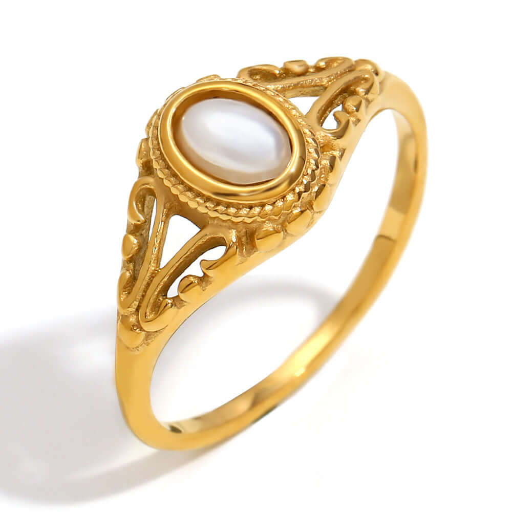 Vintage Filigree Pearl Ring