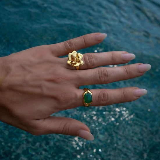 Camellia Flower Signet Ring