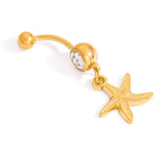 Shell Starfish Animal Dangle Belly Ring