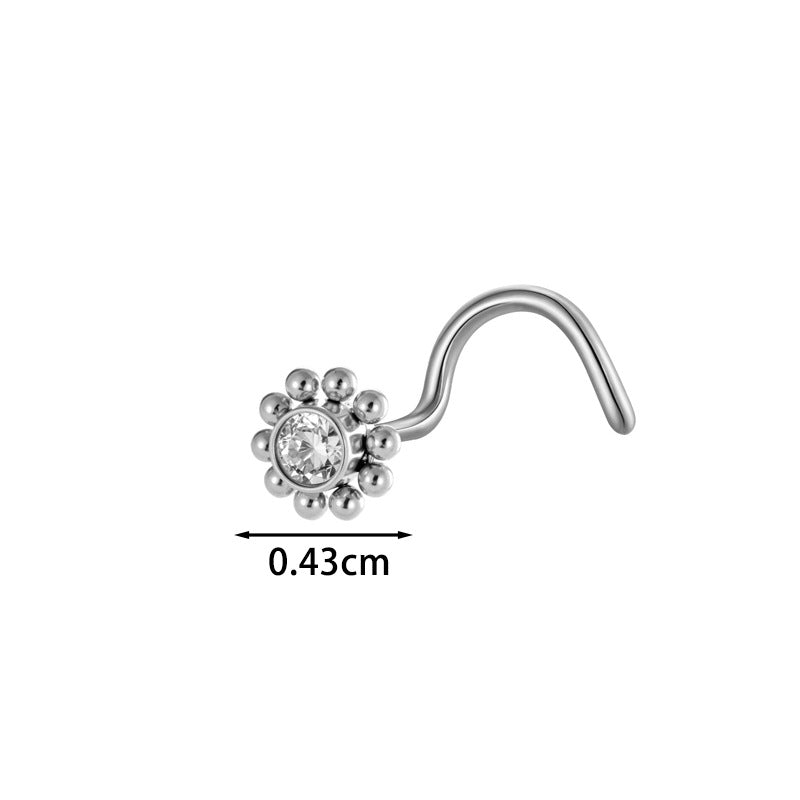 7mm Titanium Rose Sun Nose Screw