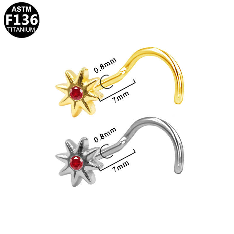 7mm Titanium Rose Sun Nose Screw