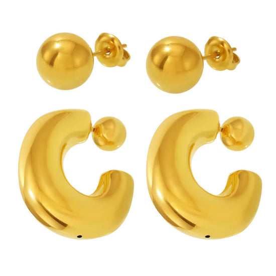 Two Way Chunky Fat Hoop Earrings