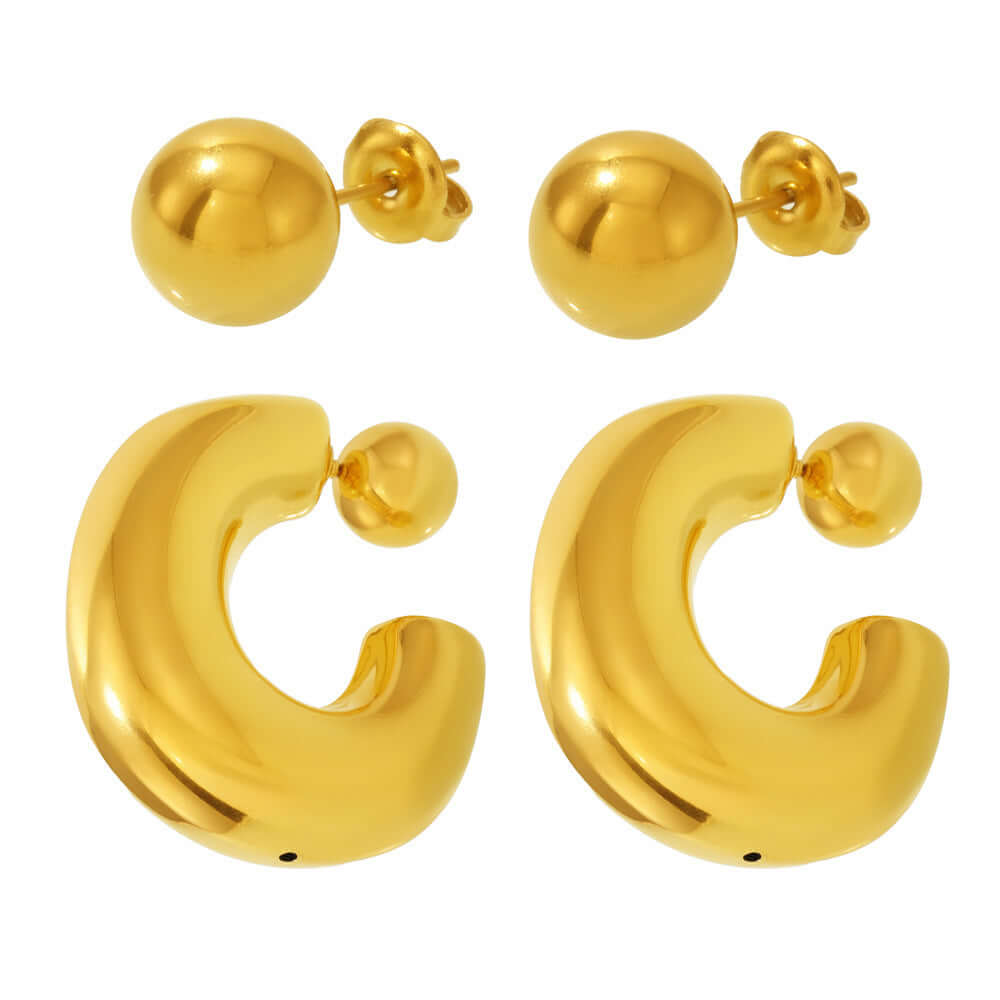 Two Way Chunky Fat Hoop Earrings