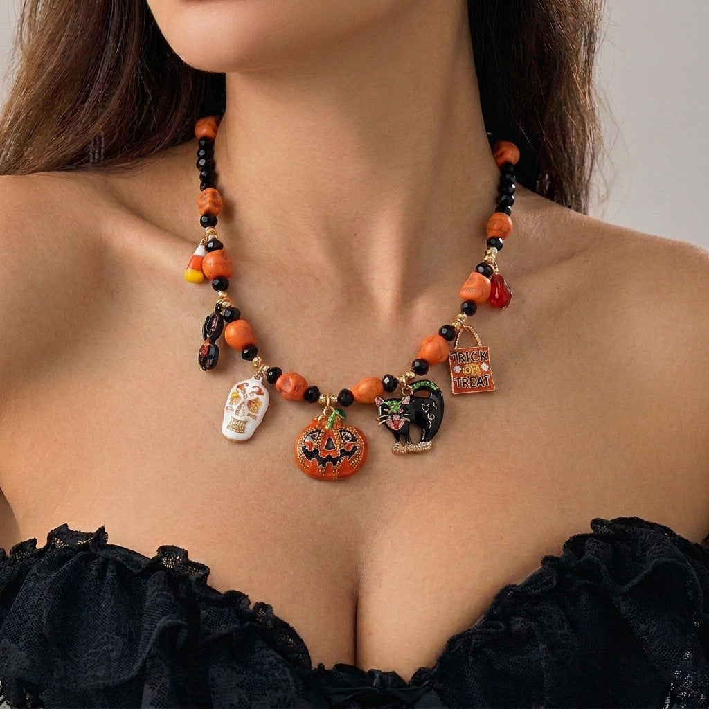Trick or Treat Halloween Charm Necklace