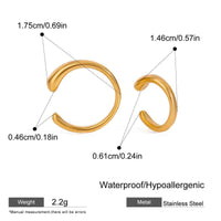 Sun Moon Stud with Plain Ear Cuff