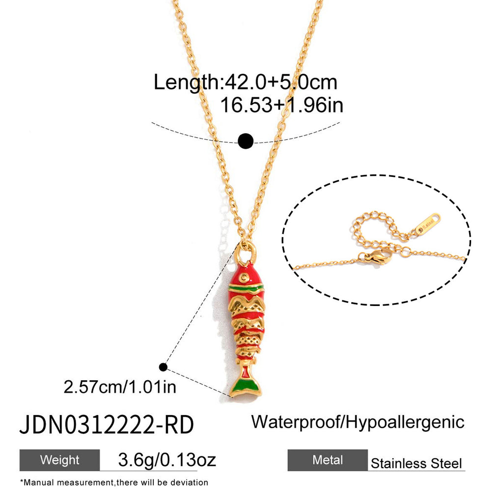 Y2K Fish Beaded Necklace