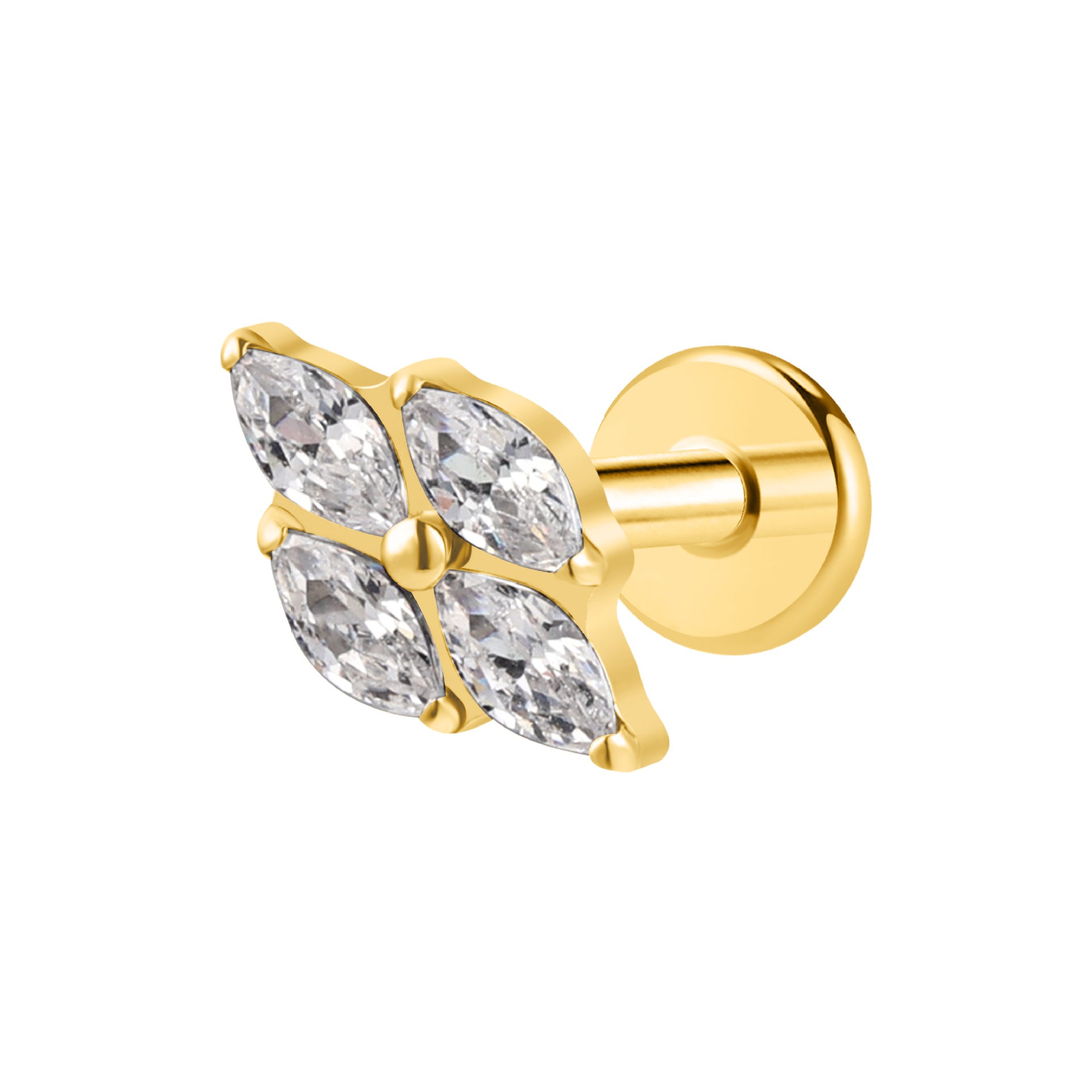 Swan Threaded Screw Flat Back Earrings