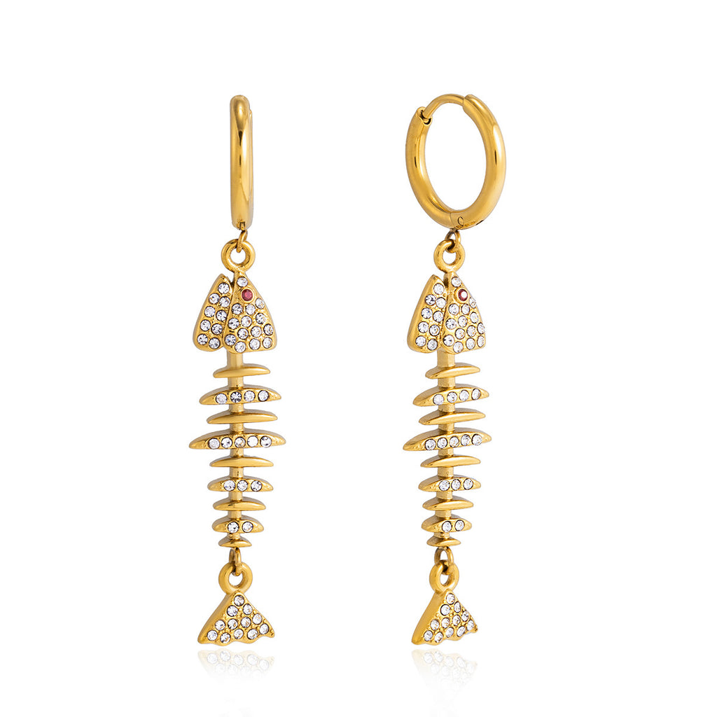 EDGY Fishbone Hoop Earrings