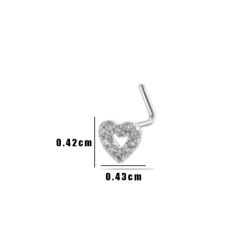 Little Bow Flower L Shape Nose Ring