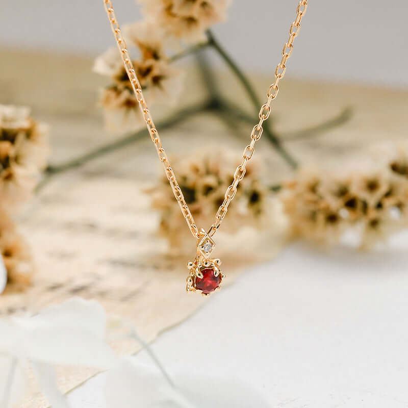 Luxury Red Ruby Gemstone Necklace