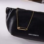 Safety Pin with Love Layered Chain Necklace