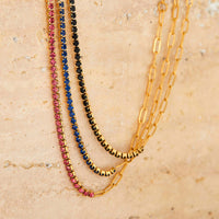 Half Eternity Paperclip Tennis Bracelet