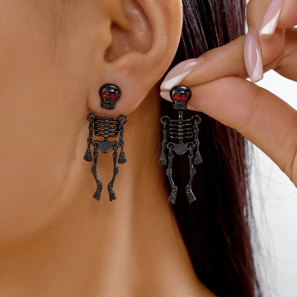 Neon Colorful Skeleton Ear Jacket Earrings