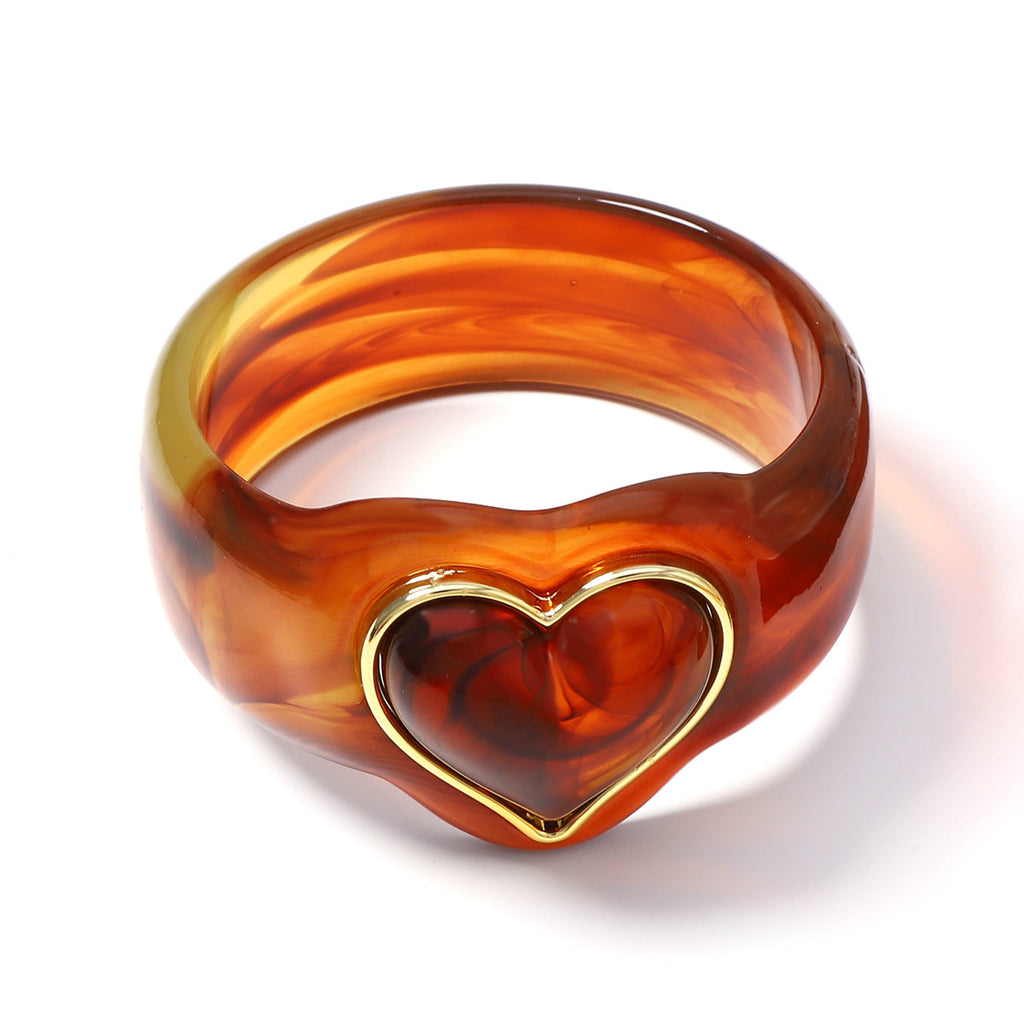 Sweetheart Chunky Resin Heart Bangle