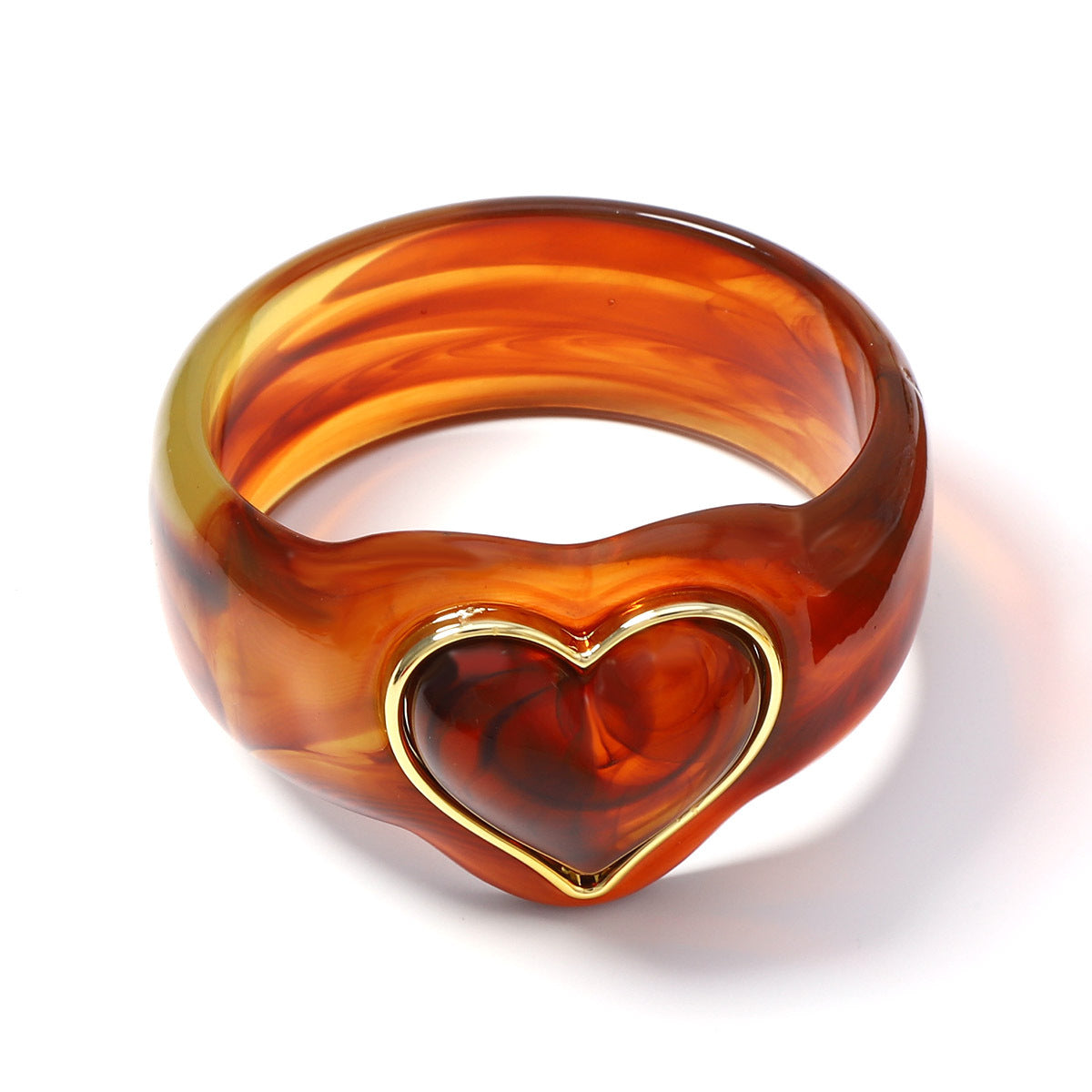 Sweetheart Chunky Resin Heart Bangle