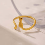 Y2K Two Tone Cat Split Index Ring