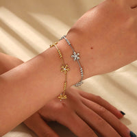 Floral Bead Bracelet Gold
