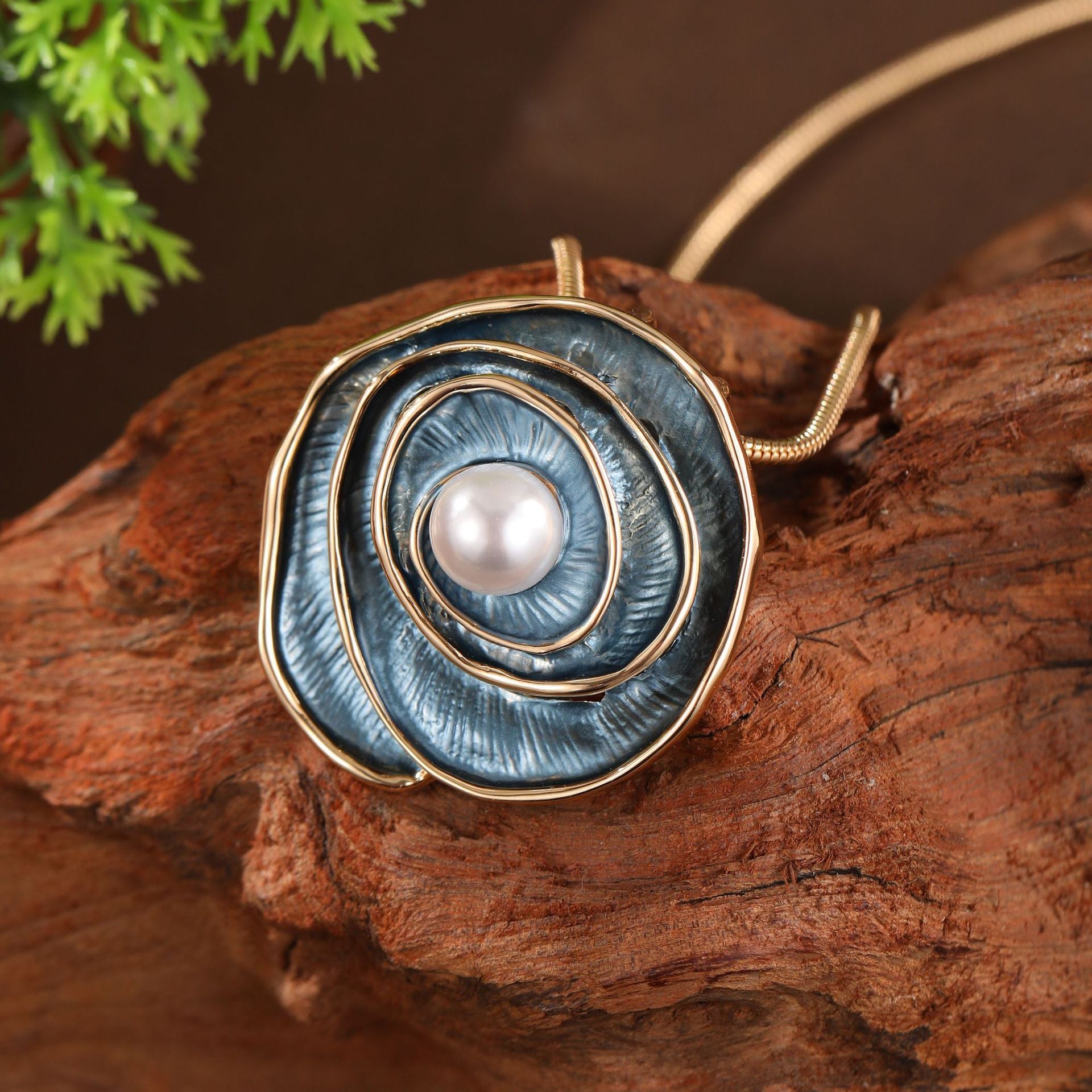 Enchanted Rose Pearl Pendant Necklace