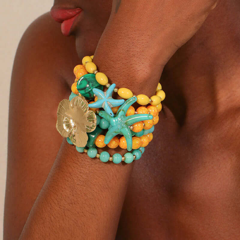 Chunky Flower Starfish Vacation Bracelet