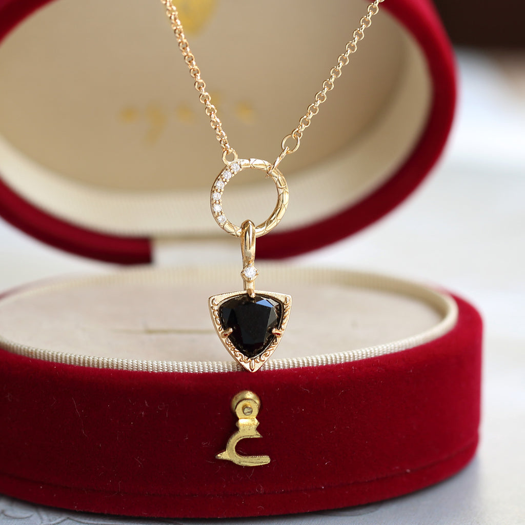 Trillion Black Onyx Flow Ring and Necklace