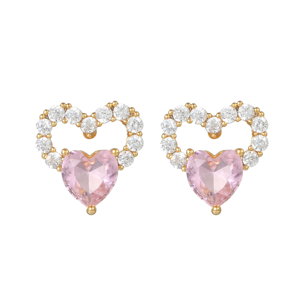 20G Pink Sweet Heart Forward Helix Conch Earrings