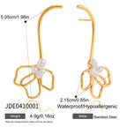 Pearl Lily Flower Linear Long Earrings