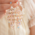 Rhombus Shape Grape Ball Earrings