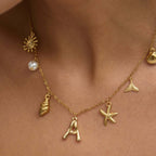 Summer Alphabet Starfish Charm Necklace