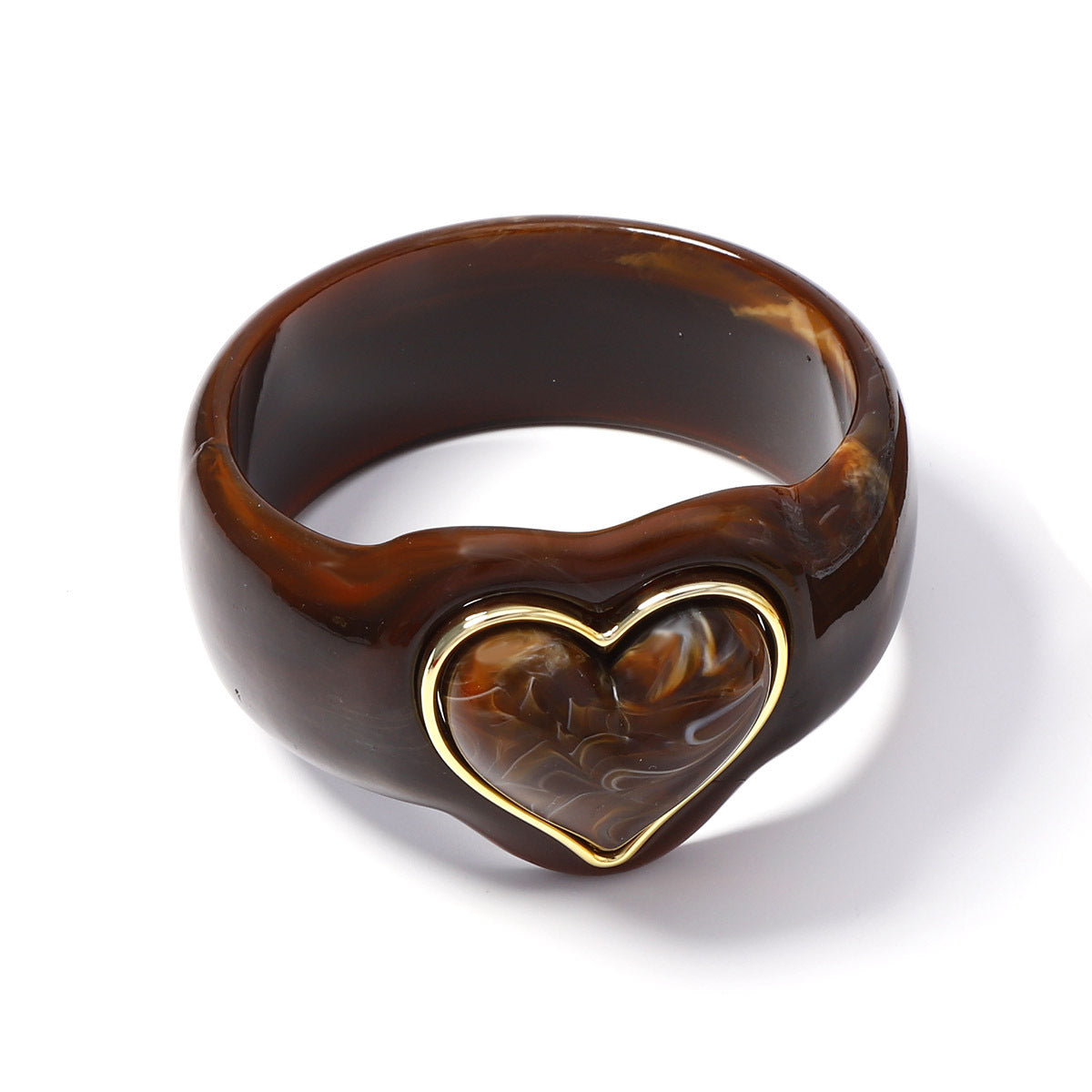Sweetheart Chunky Resin Heart Bangle