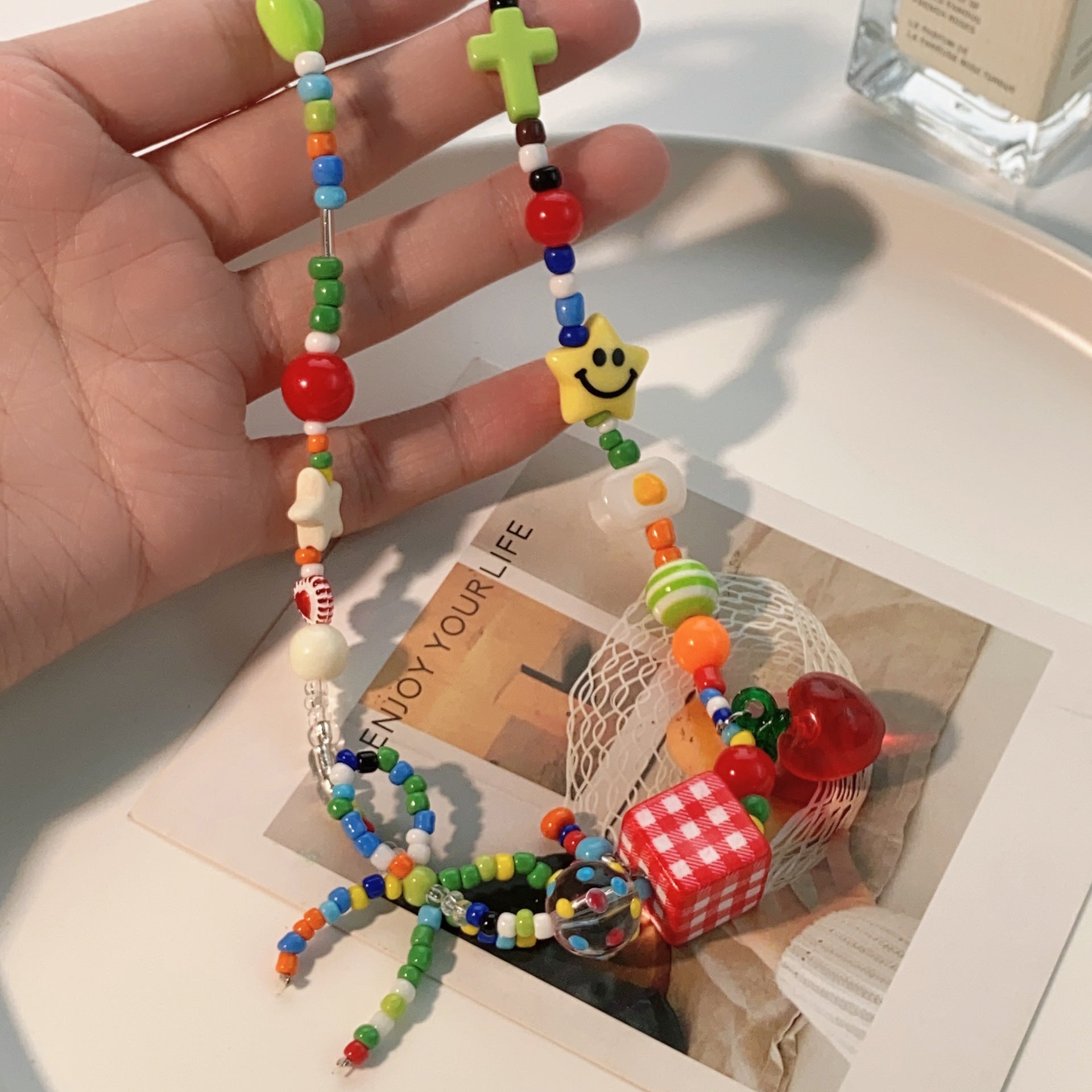 Carnival Y2K Mushroom Summer Boho Vibrant Bead Bracelet