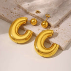 Two Way Chunky Fat Hoop Earrings