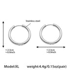 Duo Tones Basic Plain Thin Hoop Earrings