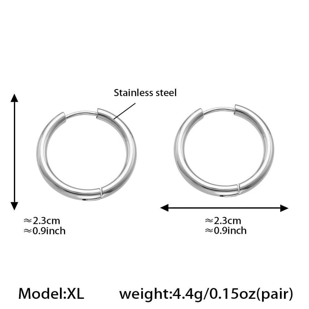 Duo Tones Basic Plain Thin Hoop Earrings