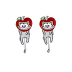 Graffiti Cat Ear Jacket Earrings