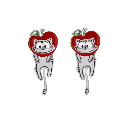 Cozy Laying Cat Small Hoop Earrings