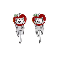 Cozy Laying Cat Small Hoop Earrings