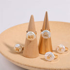 14K Horoscope Zodiac Sign Pearl Stacking Ring | MQ801