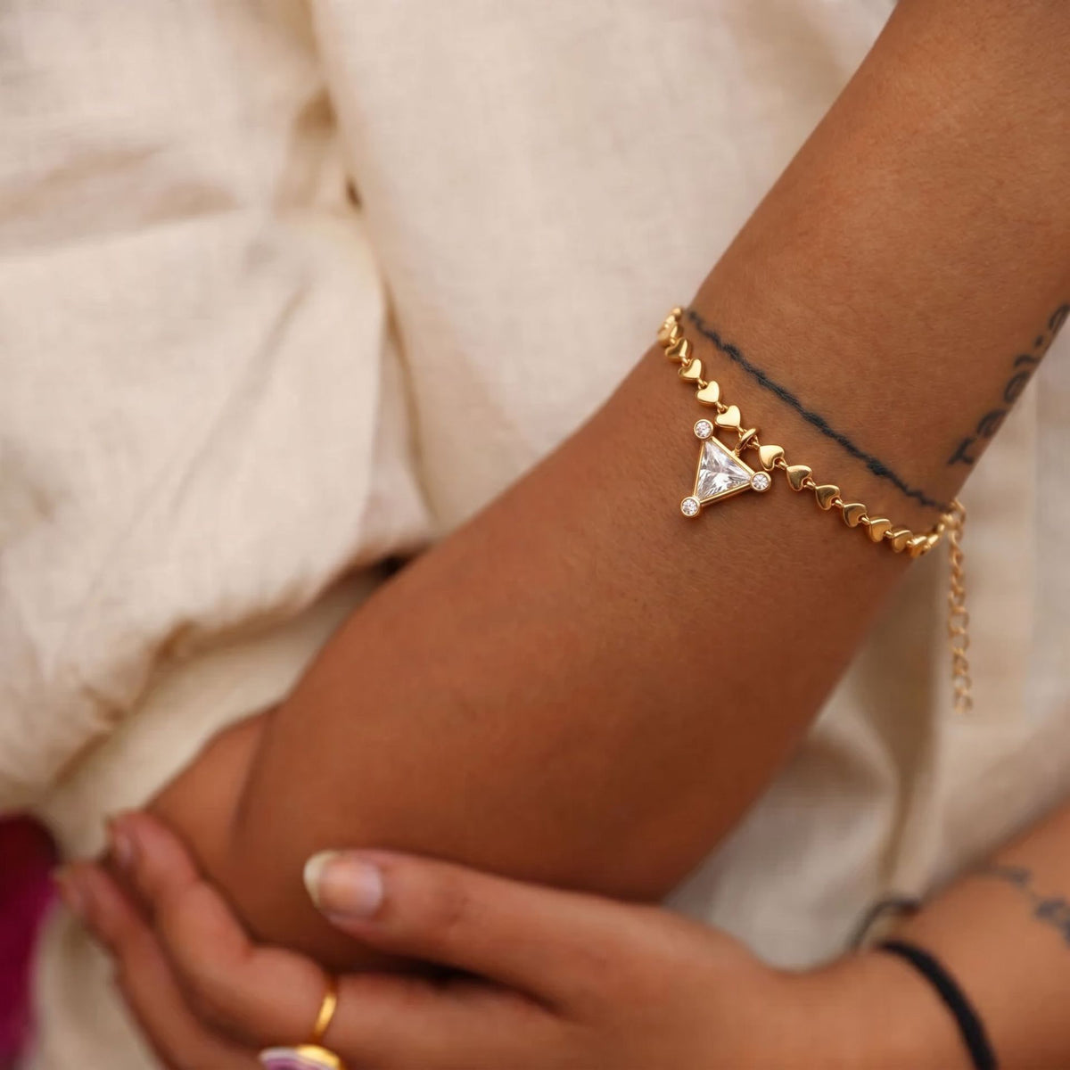 Dainty Heart Chain Layering Bracelet