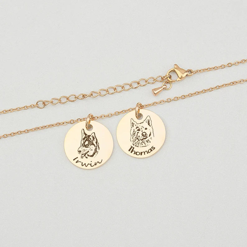 Personalise Pet Photo Disc Pendant Necklace