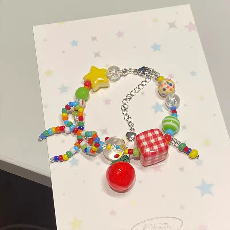 Carnival Y2K Mushroom Summer Boho Vibrant Bead Bracelet