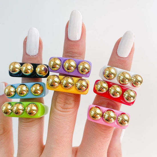 Y2K Spice Girl Dopamine Color Resin Ring