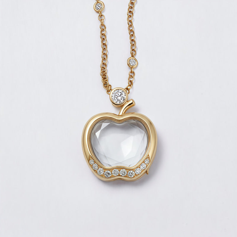 DIY Heart Gold Locket Necklace with Charms