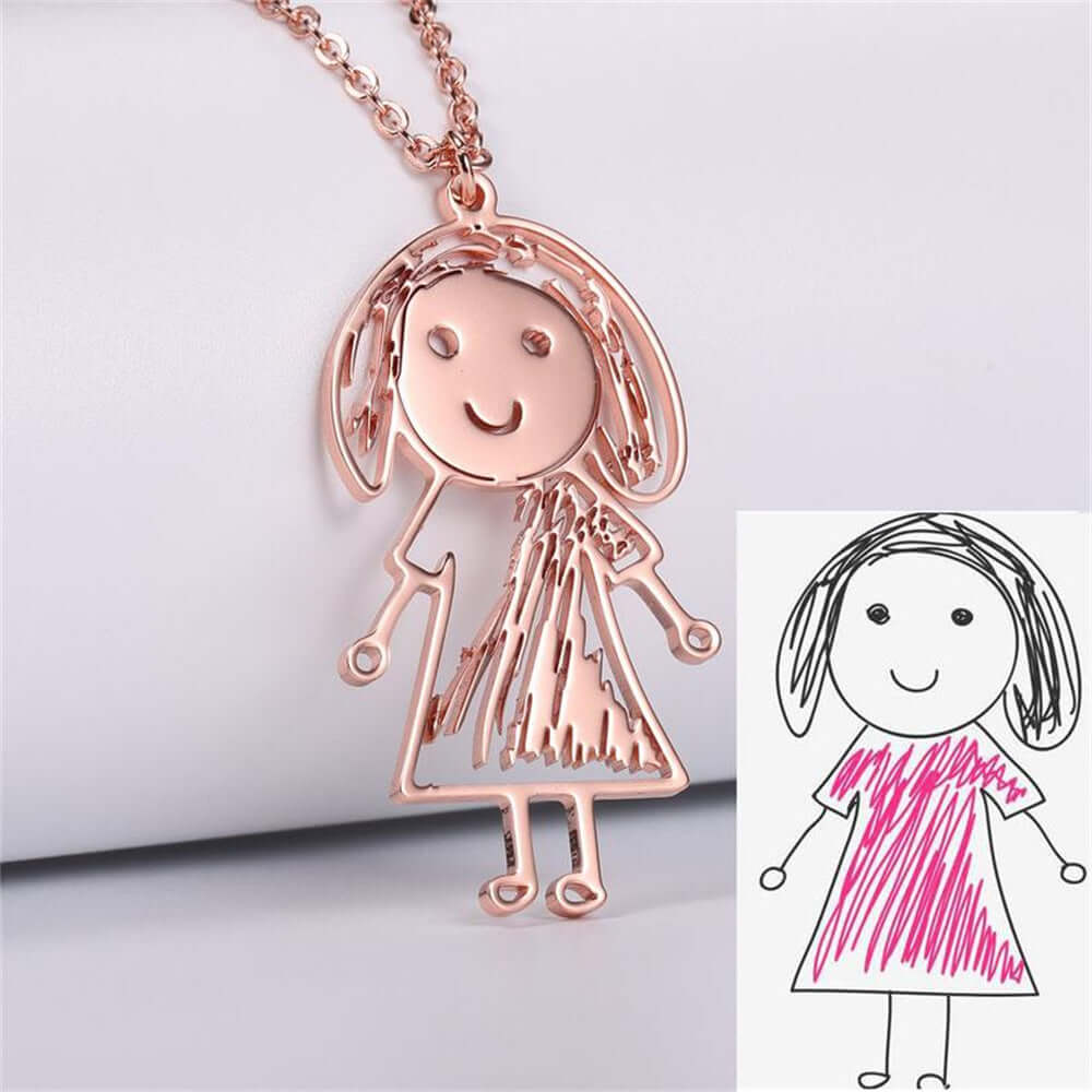 Customise Hand Drawn Children Art Necklace | XL893