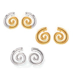 Two Tones Spiral Twist Stud Earrings