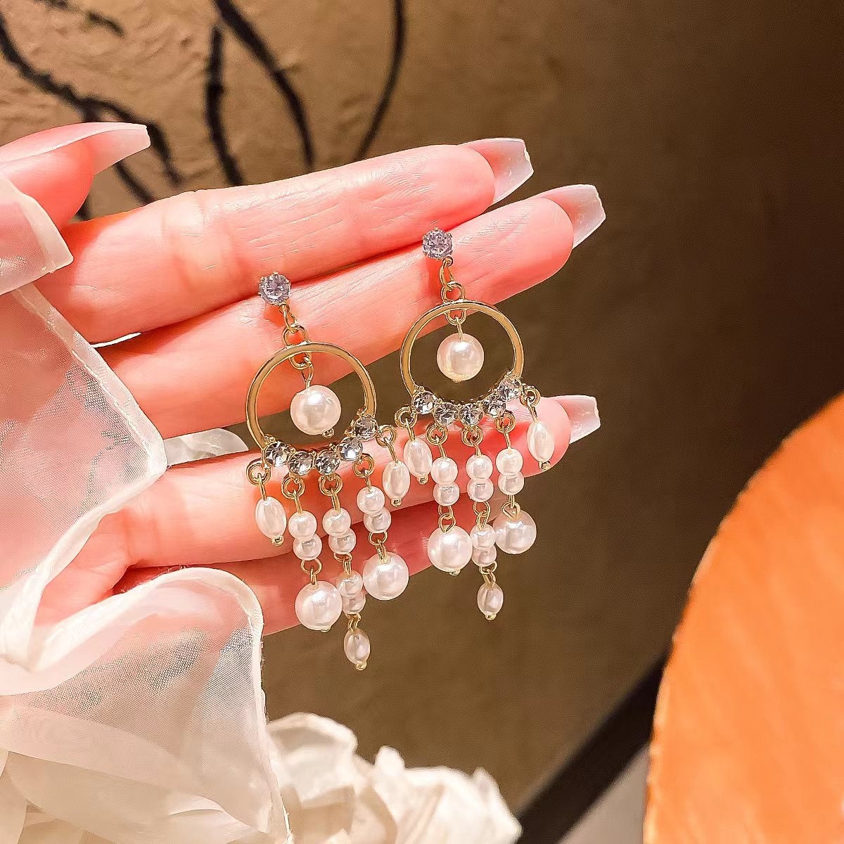 Baroque Freshwater Pearl Chandelier Earrings