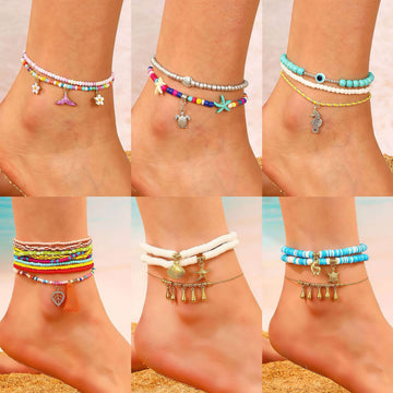 Coastal Charm Colorful Beaded Anklet
