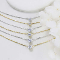 Silver Solitaire Moissanite Pendant Necklace