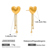 Color Red Heart Stud Earrings