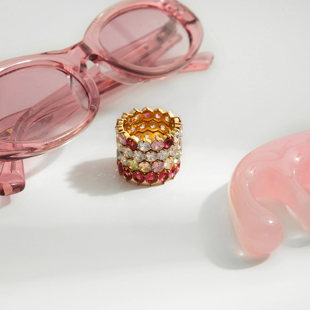 Colorful Dainty Zircon Index Ring