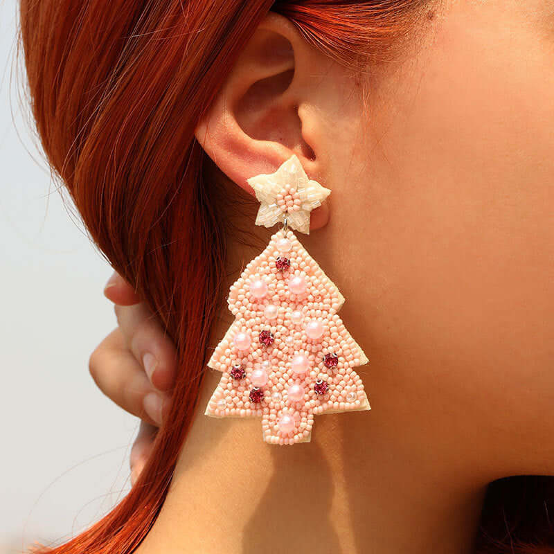 Joyful Xmas Color Bead Earrings